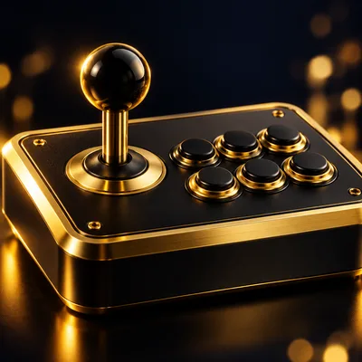 Brushed gold arcade joystick controller for instant arcade games