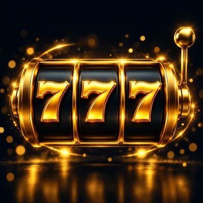 Golden 777 slot machine reel icon for online casino ID slots