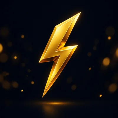 3D gold lightning bolt icon for instant UPI and IMPS casino ID withdrawals